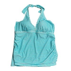 Swimsuits For All Blue Stripe‎ Swim Top NWT